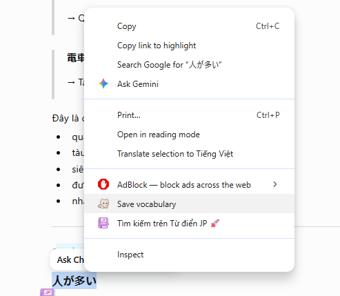 Chrome Extension - Context Menu